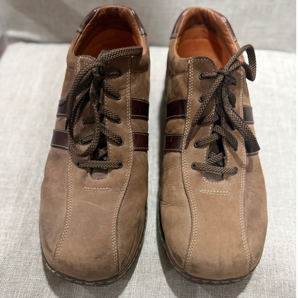 Skechers Mens Brown Leather Oxford Y2K Sneakers Lace Up Casual Shoes Bicycle Toe